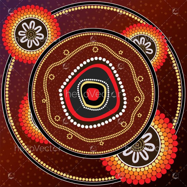 Aboriginal dot art background vector 