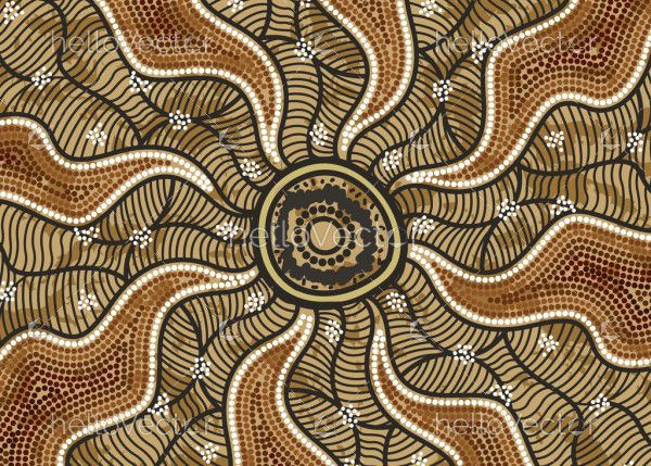 Vector aboriginal style of art
