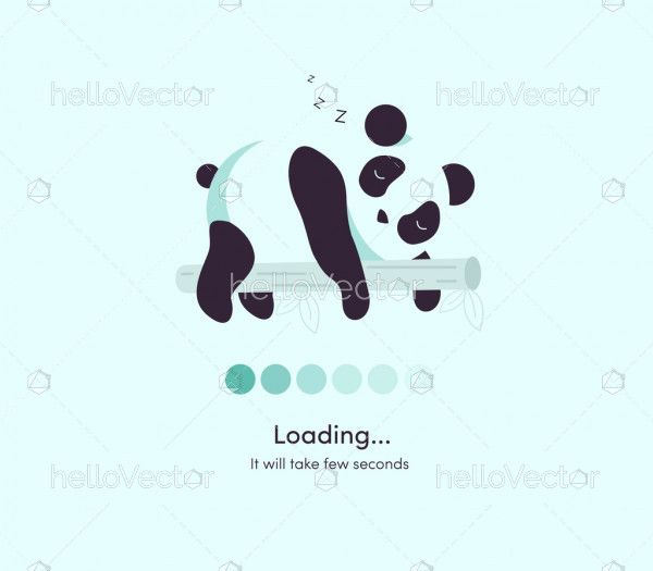 Loading page design with sleeping panda