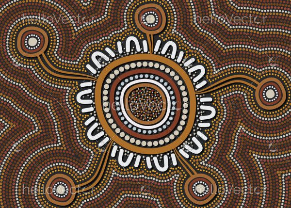 Aboriginal dot design artwork - Vector - Download Graphics & Vectors