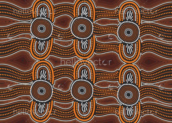 Aboriginal dot art seamless pattern design