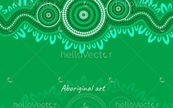 Aboriginal dot artwork poster design - Green