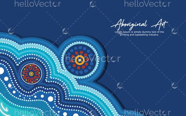 Aboriginal poster design with river art
