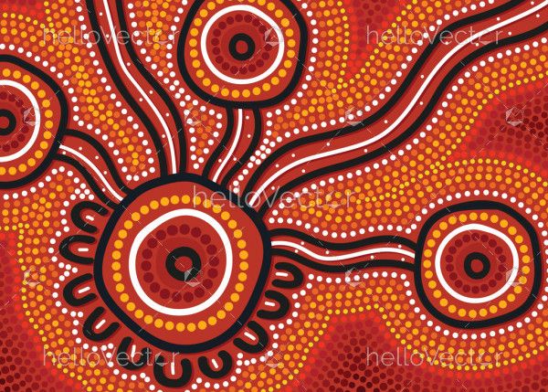 Aboriginal dot art Illustration