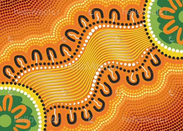 Aboriginal dot design Illustration