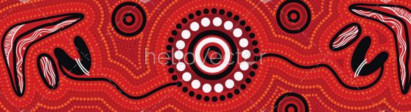 Red landscape aboriginal dot artwork