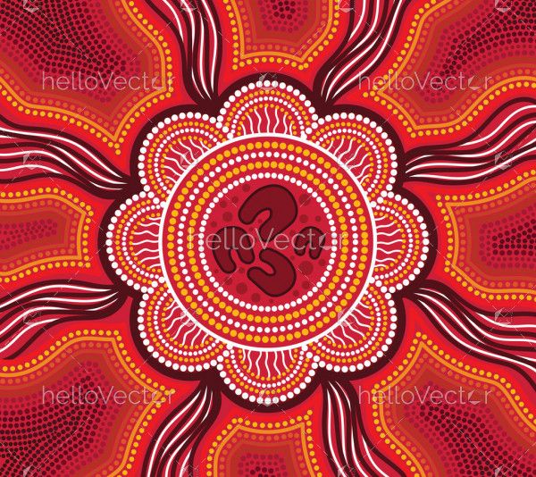 Red Vector Aboriginal Dot Design