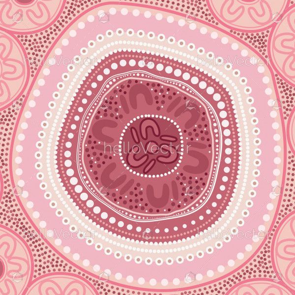 Pink Aboriginal Dot Design - Vector