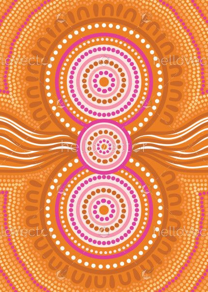 Yellow Aboriginal Dot Design - Vector