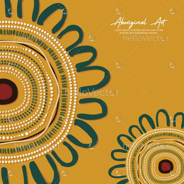 Aboriginal art poster design - Vector