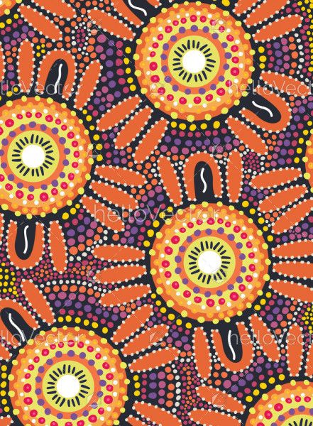 Bright Colorful Aboriginal Dot Background
