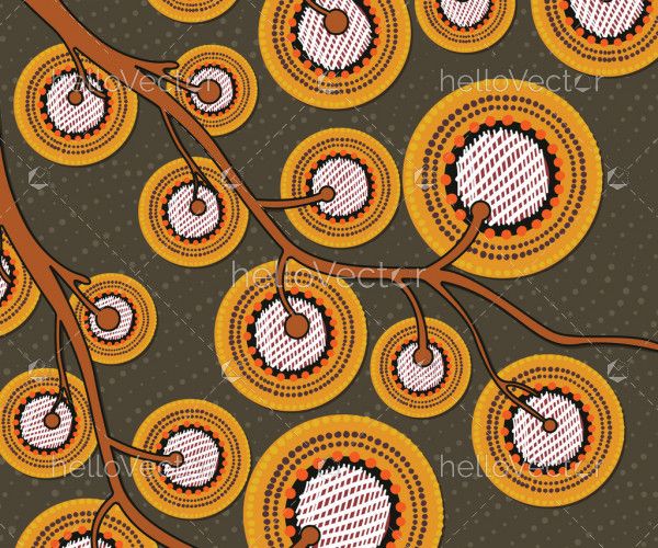 Aboriginal style of tree art background