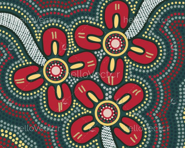 Aboriginal Dot Australian artwork - Vector