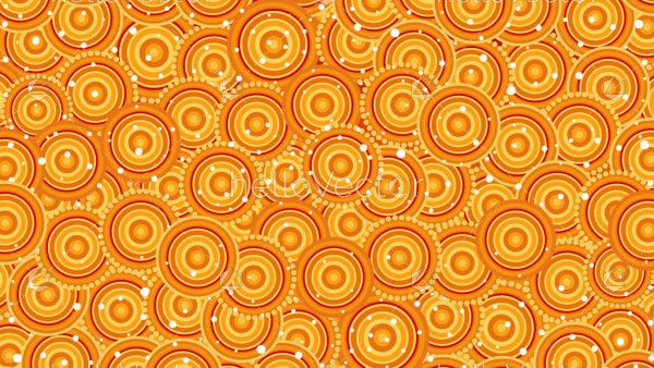 Yellow aboriginal circle pattern seamless background