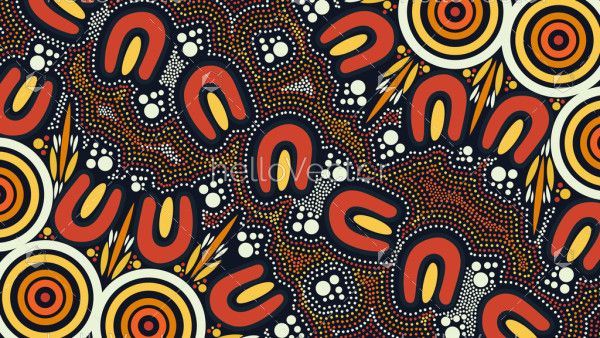 Aboriginal Dot Australian Artwork - Vector