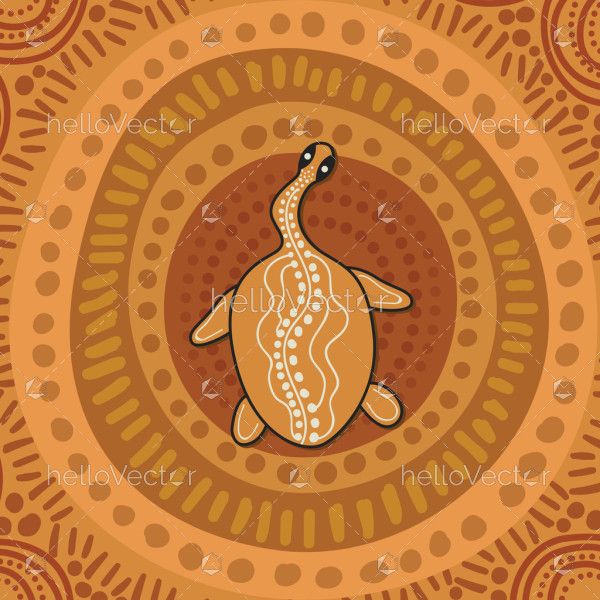 Aboriginal Turtle Painting - Vector