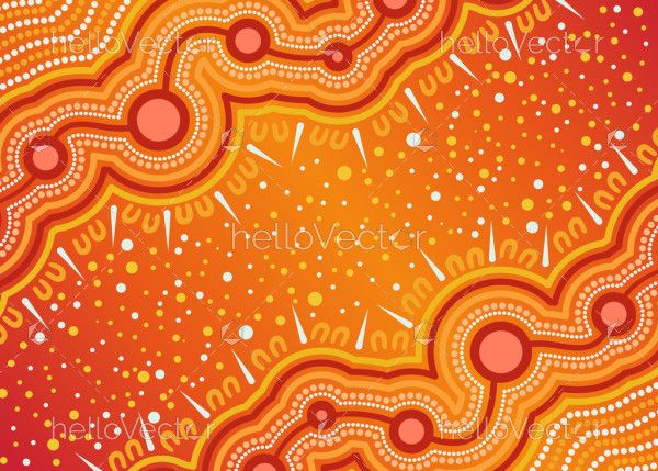 Yellow vector aboriginal background design