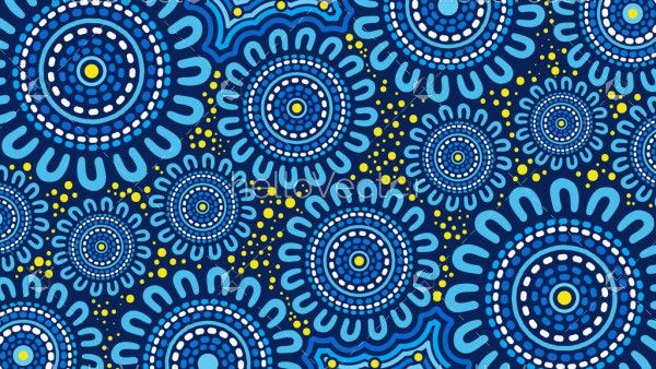 Blue Aboriginal Dot Design - Ready to print