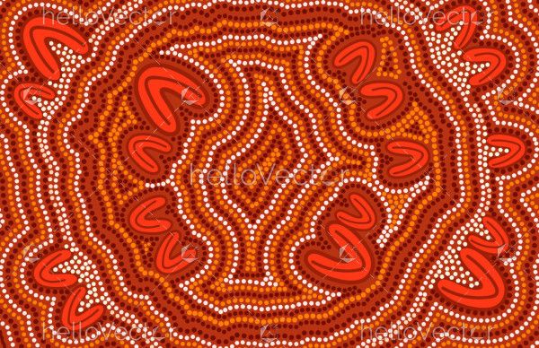 Vector Aboriginal Style Of Dot Design