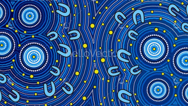 Aboriginal dot blue vector artwork