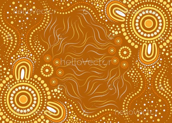Dot art aboriginal background