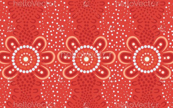 Red Aboriginal Dot Art Vector Background - Download Graphics & Vectors