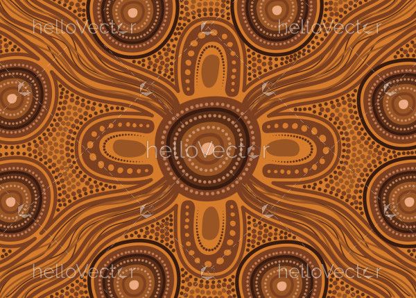Brown aboriginal vector art