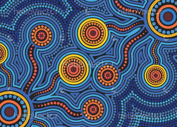 Aboriginal style of dot art background