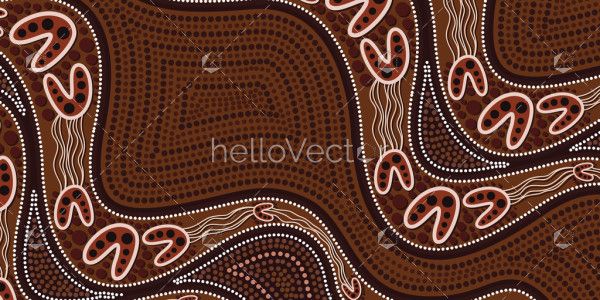 Brown aboriginal style of art background