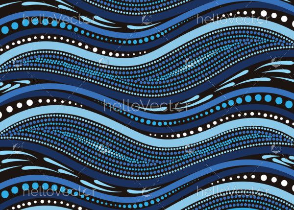Aboriginal dot design blue seamless pattern background