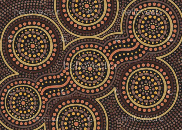 Aboriginal dot circle artwork