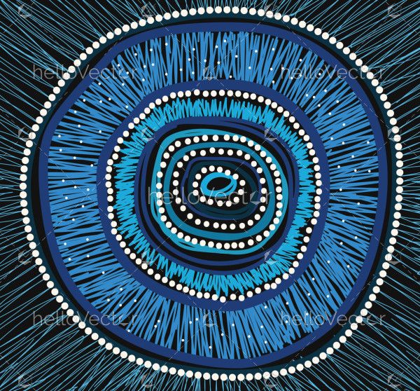 Blue aboriginal painting for meditation