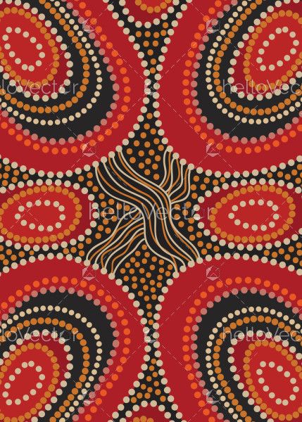 Aboriginal style of dot art - Illustration