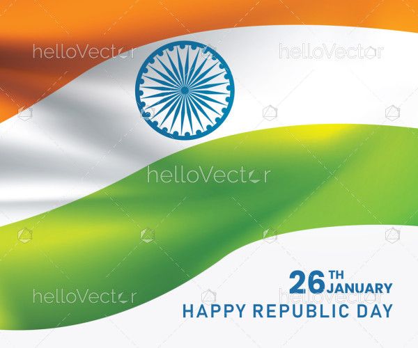 Indian Flag Vector Background For Republic Day