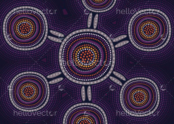 Aboriginal style of Vector dot art