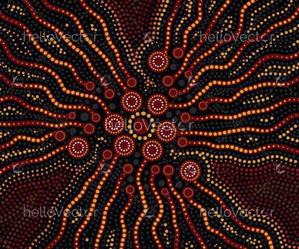 Aboriginal dot background - Vector