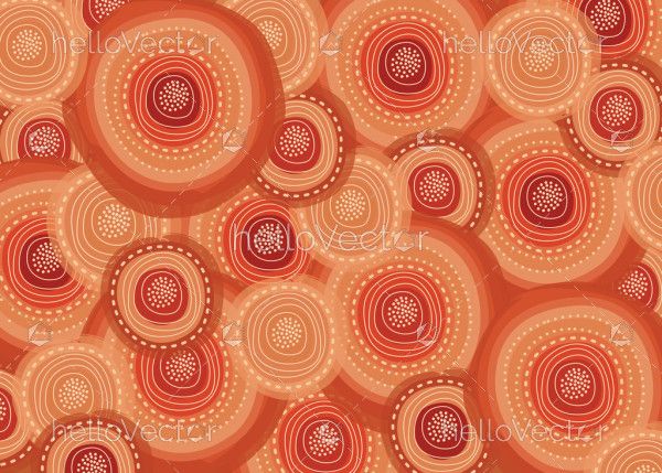 Aboriginal style circle pattern seamless background
