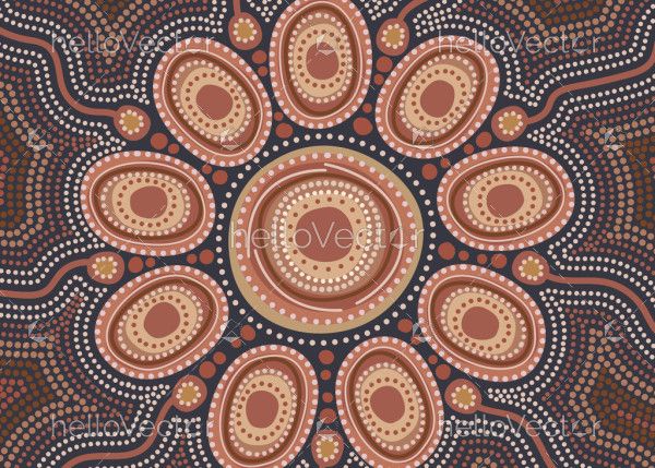 Australian Aboriginal Dot Vector Painting