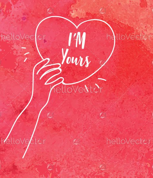 I am yours flat valentine background