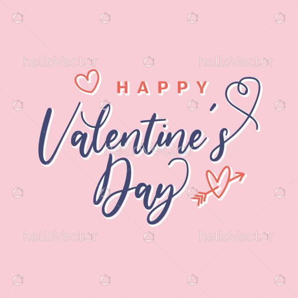 Vector lettering for happy valentines day