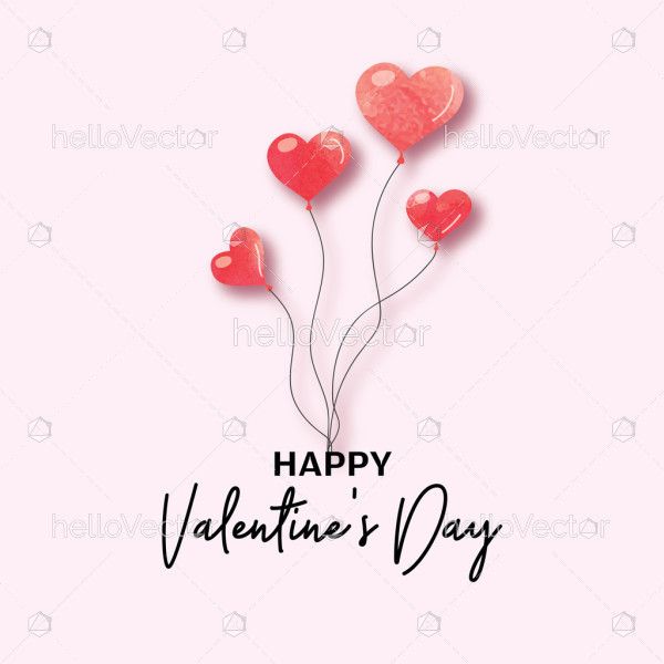 Happy valentines day background with flying hearts