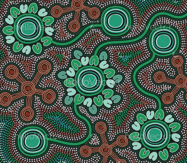 Aboriginal dot artwork illustration