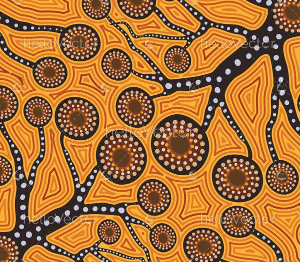 Aboriginal dot tree vector background