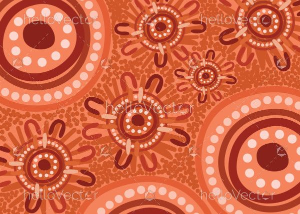 Orange aboriginal vector background