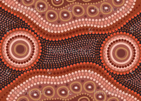 Aboriginal style of dot artwork - illustration
