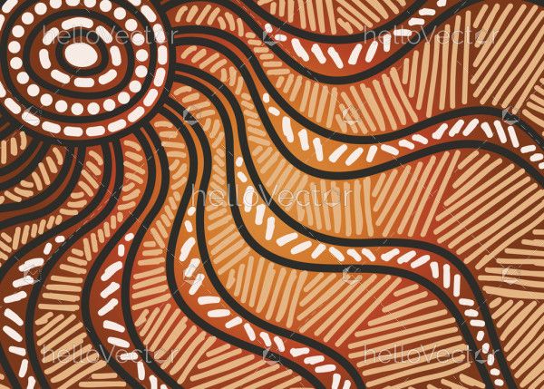 Aboriginal style of artwork illustration