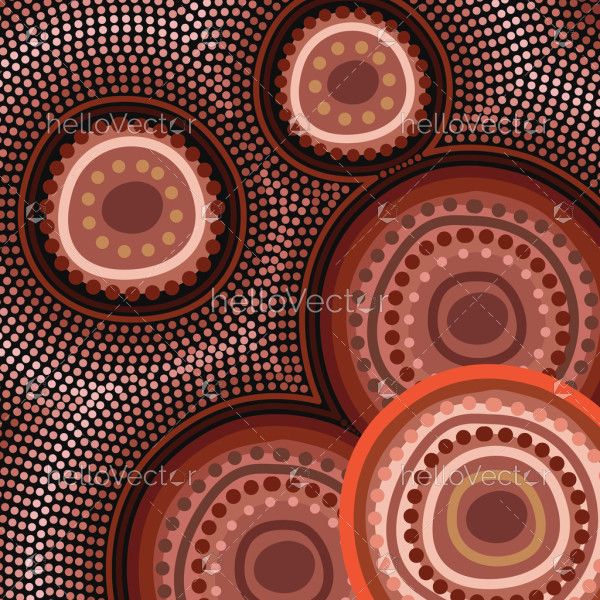 Circle dot art background - Aboriginal