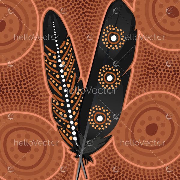 Feather Aboriginal Artwork - Vector