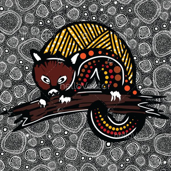 Possum aboriginal dot painting
