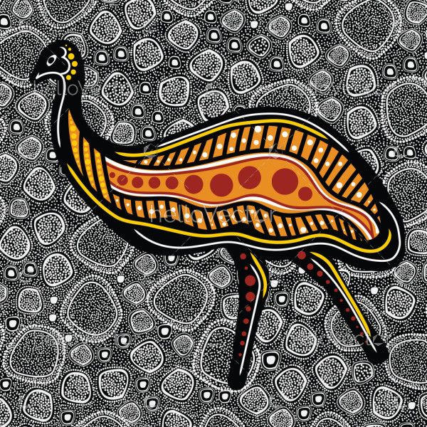 Emu Aboriginal Dot Painting
